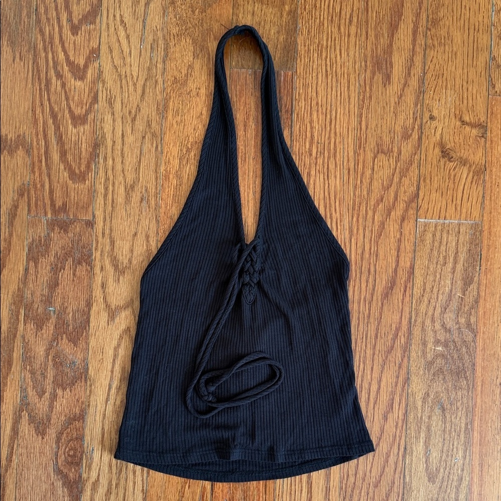 BDG Black Halter Crop Top